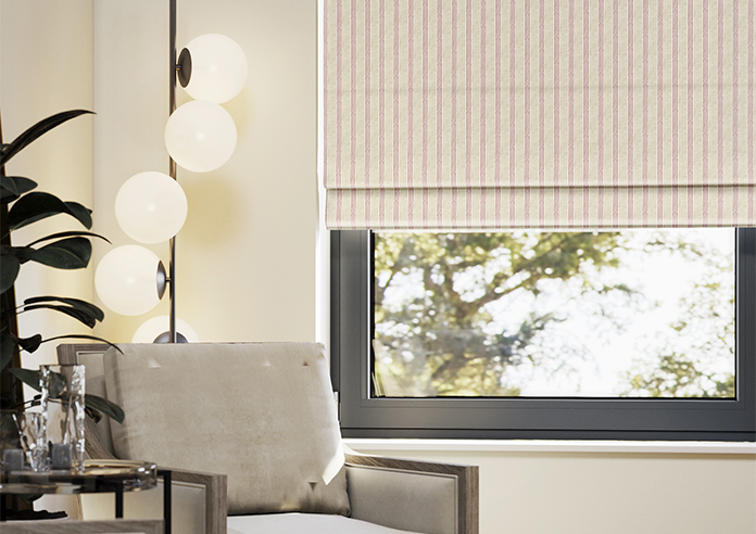 Emily Bond George Stripe Print, Red - Twist&Fit Roman Blind - Image 5